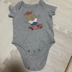 GAP クマプリント グレーロンパース 0-3month