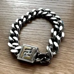 正規品　FENDI FF ロゴ コンビ　ブレスレット 喜平 シルバー ゴールドのサムネイル