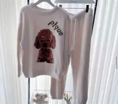 新品！ジェラピケお好きな方に！トイプードルプルオーバーふわもこパジャマ上下セット