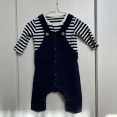 ネイビー ストライプ オーバーオール 60cm