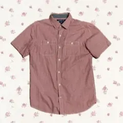 OLD NAVY ギンガムチェック 半袖シャツ 赤 古着 カジュアル メンズのサムネイル