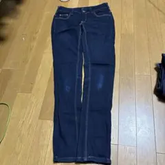 SOMETHING ダークブルー スキニーデニム 裏起毛 サイズ27