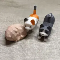 かくかくねこねこ ガチャ スコティッシュ ハチワレ ミケ 3点セット