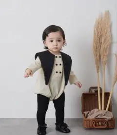 riziere 配色ビックカラーベビーロンパース