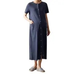 【新品】ベルメゾン　半袖マタニティパジャマ　2way　ネイビー　 M〜Lサイズ
