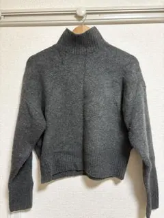 zara ダークグレー タートルネック クロップドセーター XS
