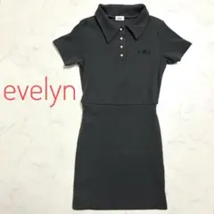 evelyn エブリン　リブ　ポロ　ワンピース　ワンピ　タイト　襟付き　ボタンのサムネイル