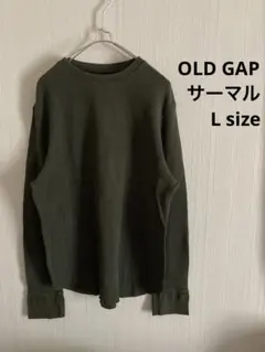 OLD GAP オールドギャップ　GAP サーマルシャツ　カーキ　紺タグ　緑