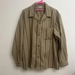 GU XL ベージュストライプ 長袖シャツ