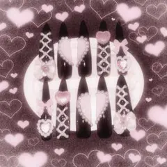 ♡現品♡ 地雷 量産型 平成女児 ネイルチップ 黒