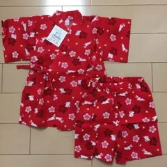 新品 日本製☆ さくら柄 ガールズ甚平 90