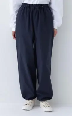 human woman タッサータンブラードロストパンツ 　ネイビー M