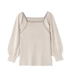 バイカラー　ショルダータックニット NATURALBEAUTYBASIC　通勤