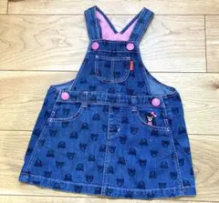 ミキハウス DOUBLE.B デニム　ジャンバースカート　サイズ90