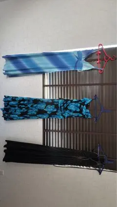 ビスチェ型ロングドレス 青 黒