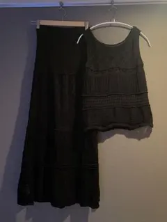 SPIRALGIRL ブラックレース編みセットアップ