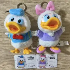 新品未使用⬛︎ドナルドダック＆デイジーダックぬいぐるみキーホルダー2点セットおまけ