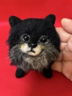 羊毛フェルト 犬 ポメラニアン ぬいぐるみ ブローチ ハンドメイド