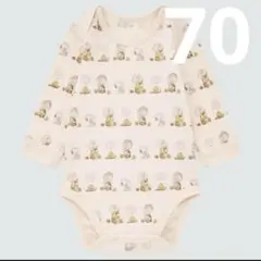 美品　ユニクロ　ベビー　肌着　ピーナッツ　ボディースーツ　長袖　70cm