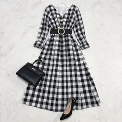 【本日最安値】SOLBE IENA ギンガムチェック　Aラインロングワンピース