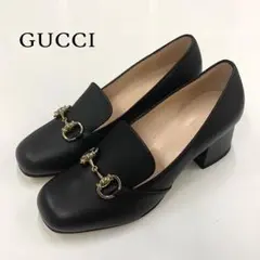未使用 グッチ レザー ホースビット パンプス ブラック
