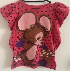 グラグラ ねずみTシャツ ドットフリル袖 トップス 100センチのサムネイル