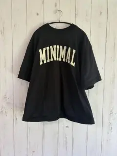 MINIMAL ロゴプリント 半袖 Tシャツ ブラック