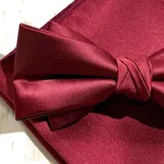 ○蝶ネクタイ チーフ　レッド　ボルドー　結婚式　披露宴　ゲスト　二次会　Jdr