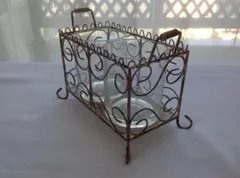 ワイヤーフレーム ガラス花器 2個セット