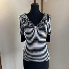 ラルフローレン ボーダーフリルカットソーRalphLaurenレディースMサイズ