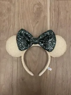 ディズニー カチューシャ ミニー スパンコール ホワイト
