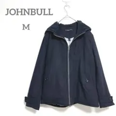 美品　ジョンブル　フード付きジャケット　 M ネイビー　ショート丈ジャケット