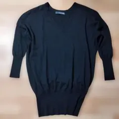 SLOBE IENA Vネック ウール100% ニット 薄手　ブラック