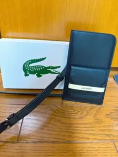 LACOSTE レザースマホショルダー