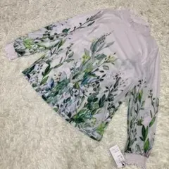 新品未使用　APE DONNA 長袖ブラウス　白　花柄　ハイネック　40 Lのサムネイル
