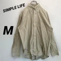 【SIMPLE LIFE】シンプルライフ ストライプシャツ ボタンダウン 美品
