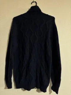 GRAND PHASE ダークブルータートルネックセーター