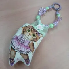 バレリーナ猫 ストラップ
