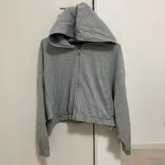 GAP グレー フード付き クロップドパーカー