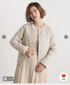 grove 2wayキルトリバーシブルジャケットグレージュ