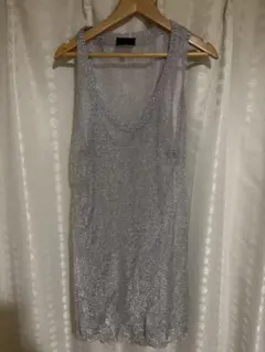 DIESEL シルバー メッシュ タンクトップ