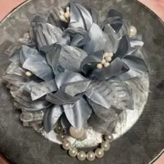 ライトブルー フラワーコサージュ