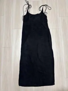 ZARA スリットキャミワンピース　黒　XS