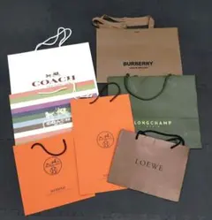 ハイブランド紙袋まとめ売り7枚コーチ エルメス バーバリー ロンシャン等
