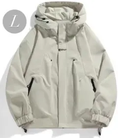軽量 撥水 マウンテンパーカー メンズ ジャケット アイボリー L