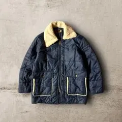USA製60s Weather Jackキルティングジャケットボア襟タロン 紺L