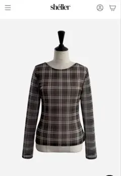 shéller Sheer Check Long Sleeve Top 新品