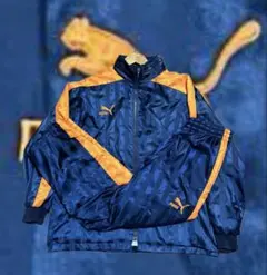 90s PUMA プーマ ナイロンジャケット トラック セットアップ ネイビー