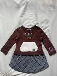 Miki house DOUBLE.B ブラウン ワンピース90cm