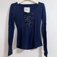 Abercrombie & Fitch ネイビー 長袖Tシャツ XS